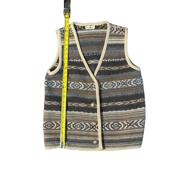 Vintage 1980 Winona Knits Women's Wool Cardigan Cozy Sweater Vest Size Medium - Picture 3 of 8